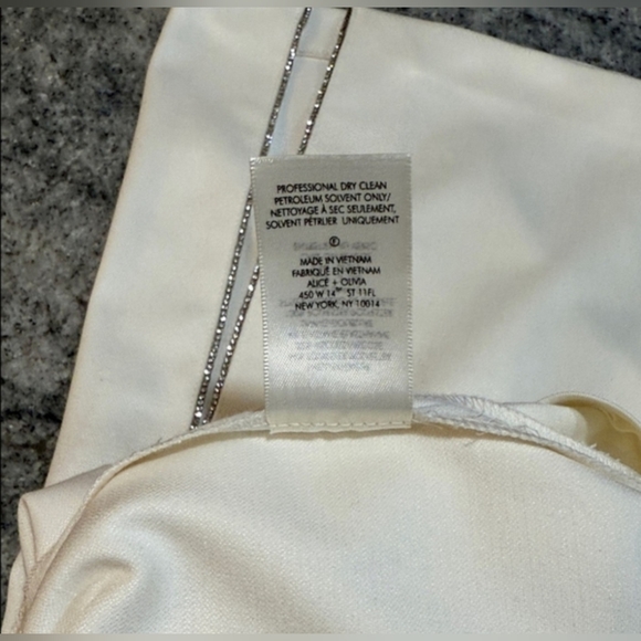 Alice + Olivia Lara Rhinestone Wide Leg Side Slits Pant - Picture 11 of 13